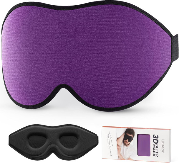 LitBear Sleep Mask for Side Sleeper Women Men Eye Mask for Sleeping