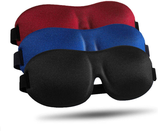 LKY DIGITAL Sleep Mask for Side Sleeper 3 Pack Blackout 3D Eye Mask