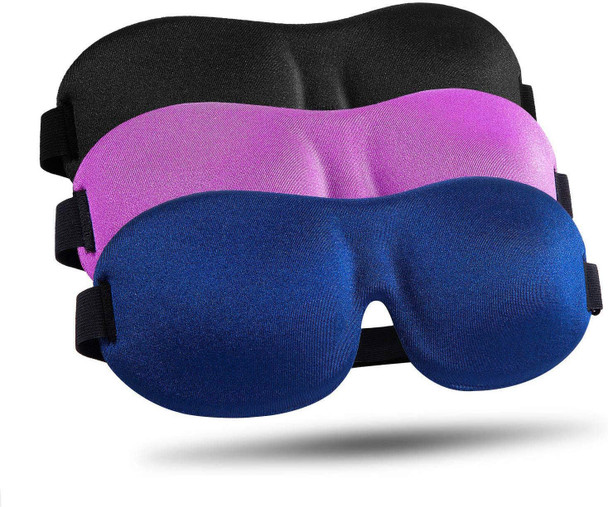 LKY DIGITAL Sleep Mask for Side Sleeper 3 Pack Blackout 3D Eye Mask