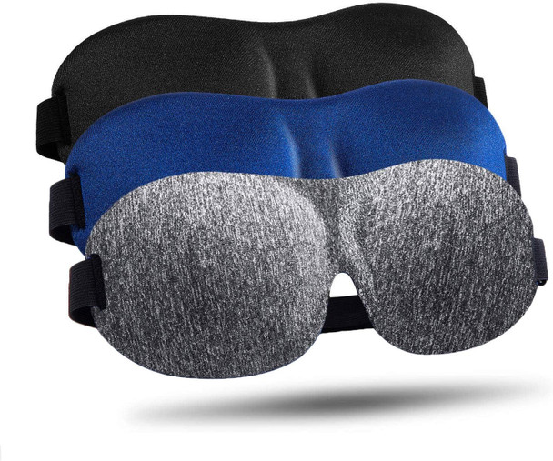 LKY DIGITAL Sleep Mask for Side Sleeper 3 Pack Blackout 3D Eye Mask