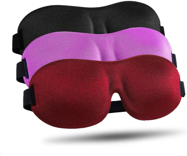 LKY DIGITAL Sleep Mask for Side Sleeper 3 Pack Blackout 3D Eye Mask