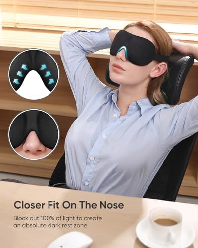 LKY DIGITAL Sleep Mask for Side Sleeper 3 Pack Blackout 3D Eye Mask