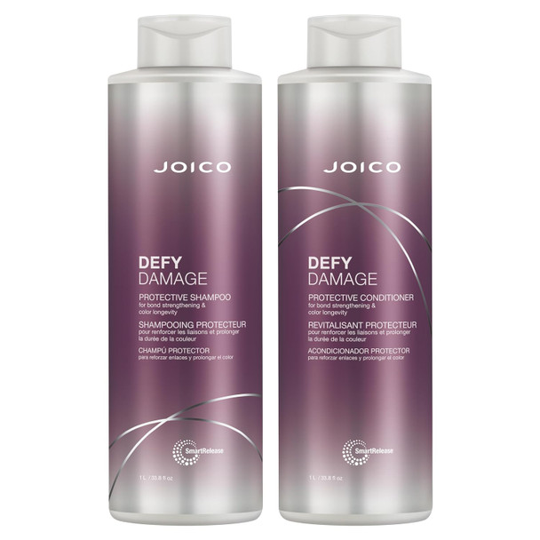 Joico Defy Damage Protective Shampoo  Conditioner Set For Color-Treated Hair  Strengthen Bonds  and  Preserve Hair Color  With Moringa Seed Oil   and Arginine