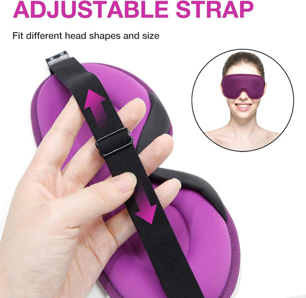 LYSIAN 3D Blackout Sleep Mask for Side Sleepers 5 Pairs Ear Plugs