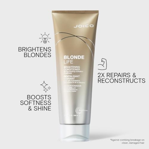 Joico Blonde Life Brightening Shampo  and  Conditioner For Blonde Hair  Add Softness  and  Smoothness  Sulfate Free  Fortified With Monoi and Tamanu Oil