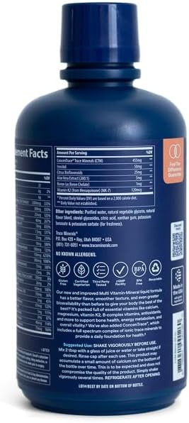 Trace Minerals Liquid Multivitamin with 72+ Minerals, Berry, 32 oz