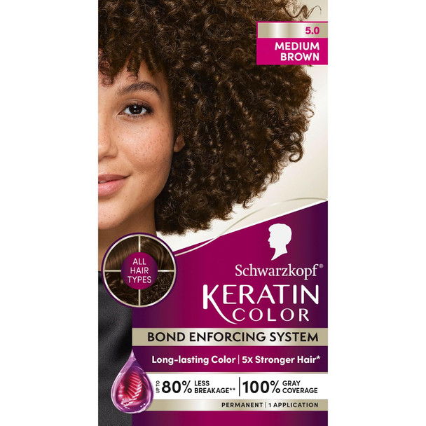 Schwarzkopf Keratin Color® 5.0 Medium Brown Permanent Hair Dye