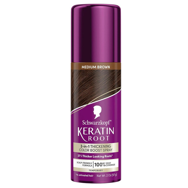 Schwarzkopf® Keratin Root Dark Brown Temporary Color & Thickening Spray