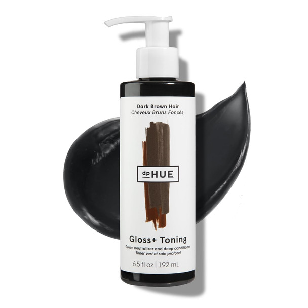 dpHUE Gloss+ Toning Deep Condition & Neutralize Brass  For Dark Hair  Red Warmth Dark Brown  Anti-Brass Treatment  Hair Conditioner  Vegan Leaping Bunny