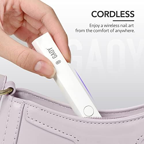 GAOY Handheld UV Light for Gel Nails, Cordless Nail Lamp, White