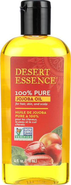 Desert Essence Pure Jojoba Oil Moisturizes Body Skin and  Cleanses Clogged Pores -Nourishes Hair and Scalp Hair Care and  Skincare Essential Oil  Suitable for Sensitive Skin 118 ml