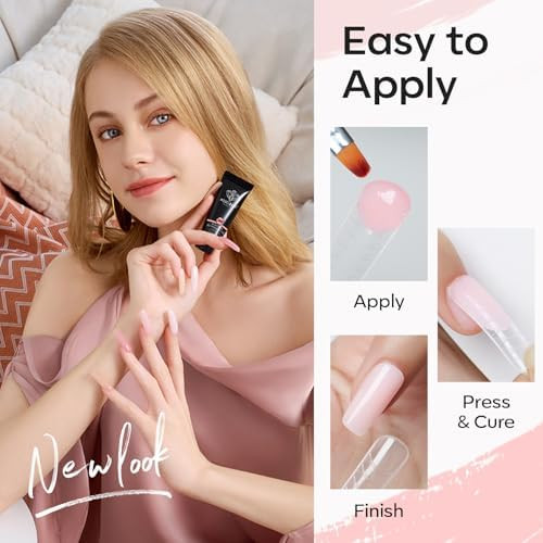 modelones Poly Nail Gel Kit 6 Colors with 8W Lamp Polygel Toenail Kit