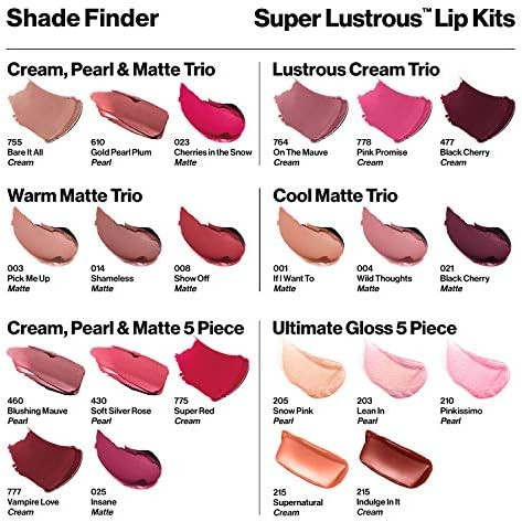 Revlon Super Lustrous Lipstick Gift Set High Impact Matte Finish  Sheless