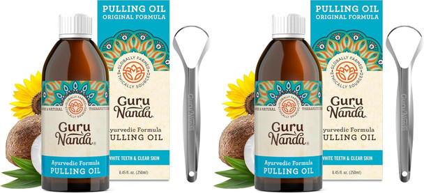 GuruNanda Original Coconut Oil Pulling Mouthwash with Sesame Oil, 8.45oz