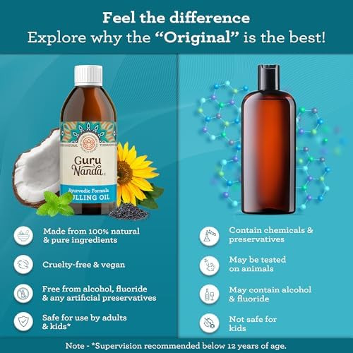 GuruNanda Original Coconut Oil Pulling Mouthwash with Sesame Oil, 8.45oz