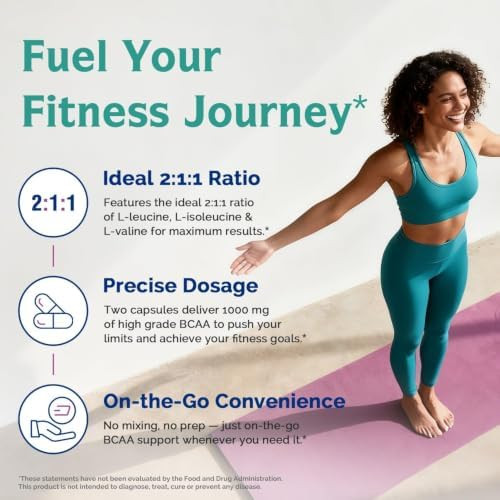 Innate Vitality BCAA Capsules, for Men & Women, 2:1:1 Branched Chain Amino Acids, L-Leucine, L-Isoleucine, L-Valine, No Mixing, No Mess, Energy, Recovery, Focus, On-the-Go, Non-GMO,