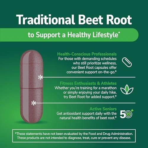 21st Century Traditional Beet Root 1000 mg (90 Count), Gluten-Free Beet Supplement for General Health and Wellness Support, Non-GMO, Vegan, Free from Common Allergens, 45 Servings