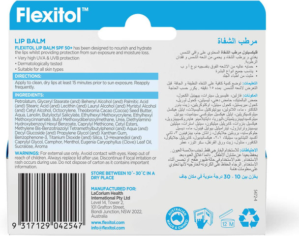 Flexitol Lip Balm 10g SPF 50+