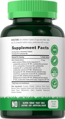 Carlyle Chewable Probiotics for Kids | 180 Tablets | 6 Billion CFUs