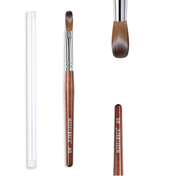 Modelones Acrylic Nail Brush 100% Pure Kolinsky Hair Bristles Size8