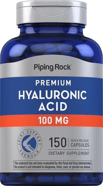 Piping Rock Hyaluronic Acid Supplement | 100mg | 150 Capsules