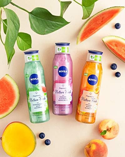 NIVEA Fresh Blends Raspberry Raspberry Scented Environmentally Friendly Shower Gel Fruity Shower Gel for Women Vegan Shower Gel with Blueberry and Almond Milk