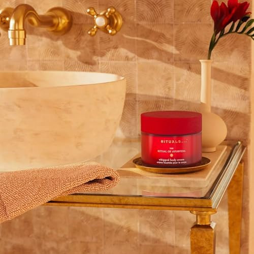 RITUALS The of Ayurveda Whipped Body Cream Refillable  Nourishing Body Moisturizer with Indian Rose and  Sweet Almond Oil
