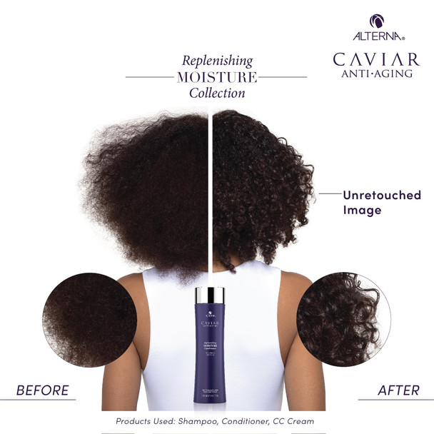 Alterna CAVIAR Anti-Aging Replenishing Moisture Shampoo  For Dry Brittle Hair  Protects Restores and  Hydrates  Sulfate Free