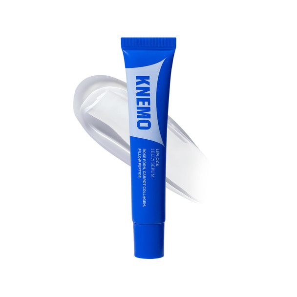KNEMO  LipLock Jelly Serum for Dry Lips Long-Lasting Hydrating Plumping Glossy Mask with Rose PDRN Carrot Collagen Pillow Peptide Moisturizing Tinted Lip Balm.