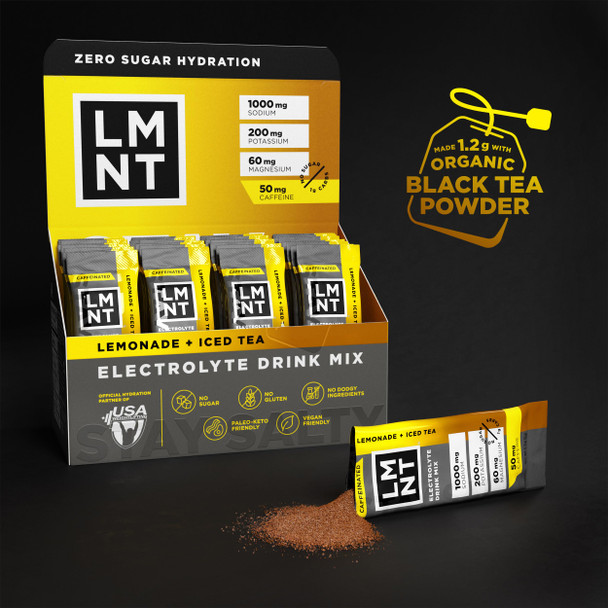 LMNT Zero Sugar Electrolytes - Lemonade Iced Tea | Drink Mix | 30 Count