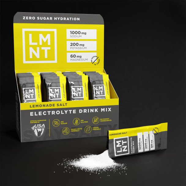 LMNT Zero Sugar Electrolytes - Lemonade Salt - Drink Mix - 30 Count