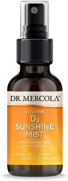 Dr. Mercola Sunshine Mist Vitamin D3 Spray (5000 IU) Dietary Supplement, 0.98 FL. OZ. (29 mL) (38 Servings), Supports Immune Health, Non GMO, Soy Free, Gluten Free