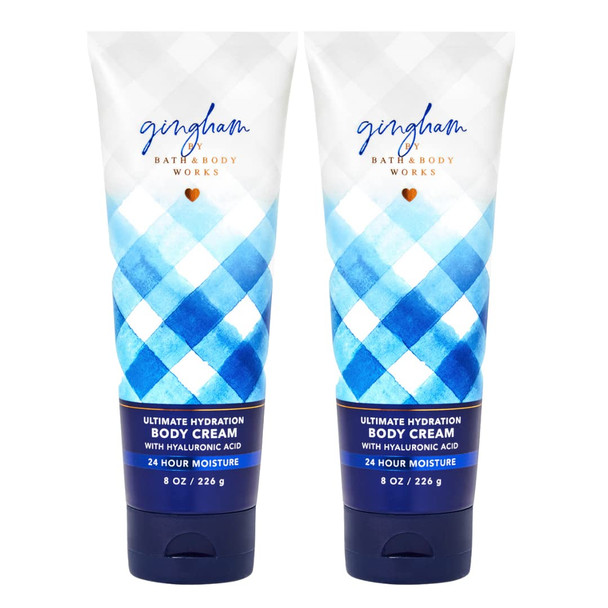 Bath And Body Works Gingham Body Cream Ultimate Hydration Set For Women 2 Pack 8 Oz. Gingham