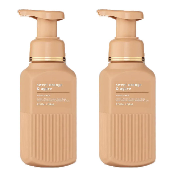 Bath and Body Works Gentle and Clean Foaming Hand Soap Sweet Orange and Agave Citrus Scent NonDrying Made Without Sulfates and Parabens Foaming Hand Wash For Kitchen and Bathroom 8.75 Fl Oz 2 Pack