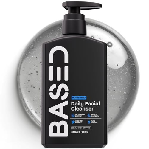 Based Bodyworks Based Daily Facial Cleanser For Men Deep Cleaning Formula With Bamboo Charcoal and Willow Bark Removes Buildup Without Stripping Clear Skin 6.8 Fl Oz Pack Of 1