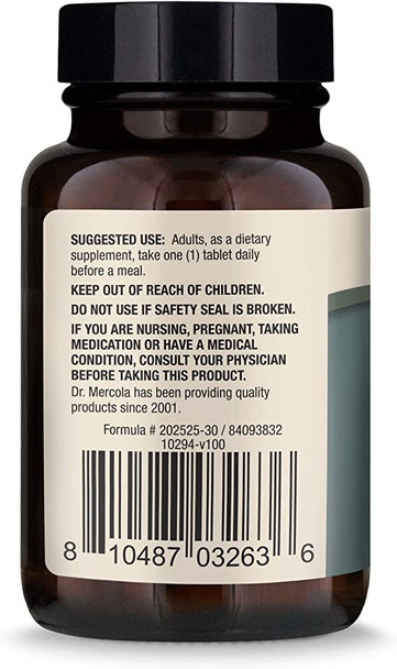 Dr. Mercola Organic Chaga Mushroom Dietary Supplement, 30 Servings (30 Tablets),Non GMO, Gluten Free, Soy Free, USDA Organic