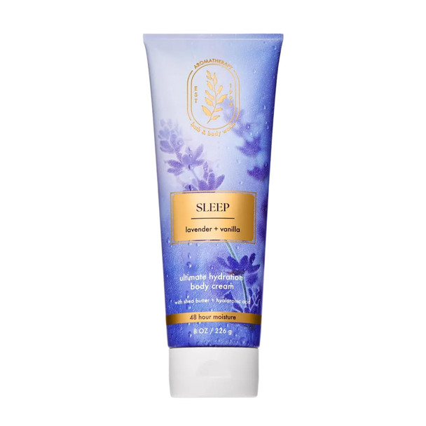 Bath and Body Works Lavender Vanilla Aromatherapy Body Cream Ultimate Hydration Moisturizer With Shea Butter and Hyaluronic Acid For Dry Skin 8 Fl Oz 1 Pack