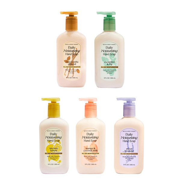 Bath and Body Works Daily Moisturizing Hand Soap Rich Creamy Formula For Gentle Cleansing and Conditioning Shea Glycerin Vitamin E and AloeInfused Thoughtful 5 Fragrance Variety Pack