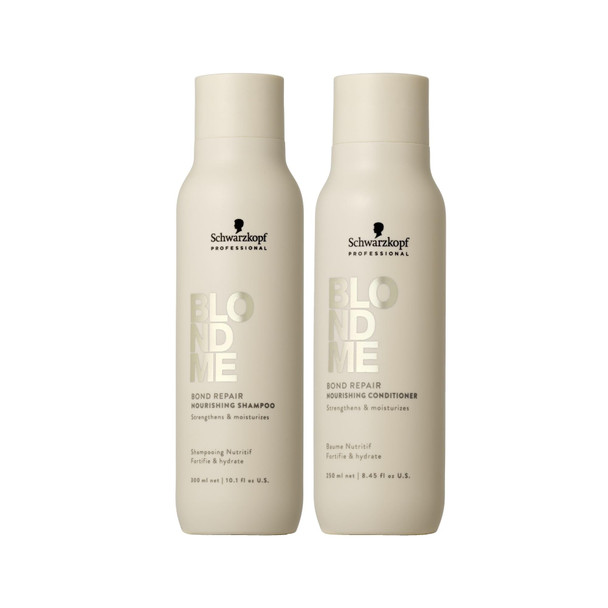 Blondme Bond Repair Nourishing Shampoo and Conditioner Bundle Cleanse Hydrate and Detangle For Strong Healthy Blonde Hair Everyday Strengthens Hair Bonds and Repairs Damage