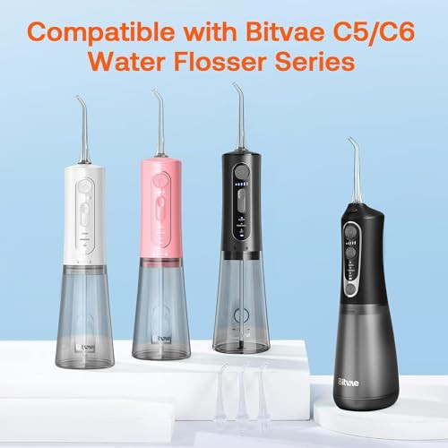 Bitvae C5/C6 Water Flosser Tips For Teeth Cleaning Standard Water Dental Flosser Jet Tips 4 Pieces