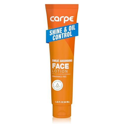 Carpe Sweat Absorbing Face Lotion For Oily Skin Control Mattifying Face Lotion With Moisturizing Hyaluronic Acid And Squalane Fragrance 1.35 Oz