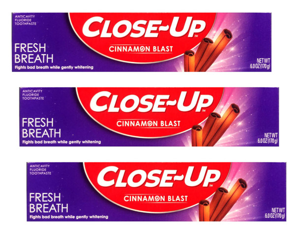 CloseUp Cinnamon Anticavity Flouride Toothpaste 6 Ounce Pack Of 3