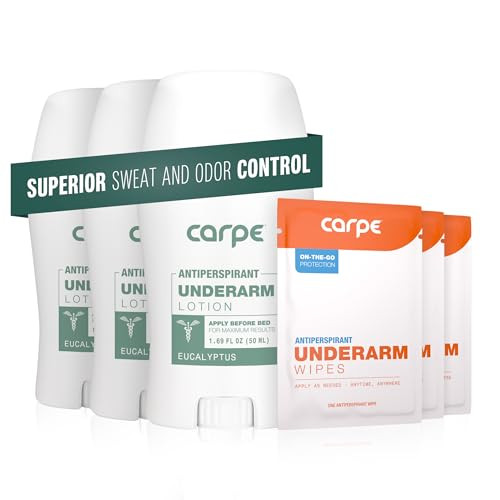 Carpe Underarm Antiperspirant And Deodorant Pack Of 3With 3 OnTheGo Wipes