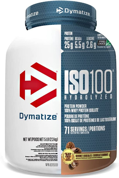 Dymatize ISO100 Hydrolyzed Protein Powder, 25g of 100% Whey Isolate Protein, Gourmet Chocolate, 20 Servings + Dymatize Elite Casein Protein Powder, 100% Micellar Casein, Rich Chocolate, 4 Pound