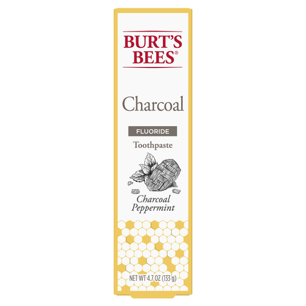Burt'S Bees Toothpaste Charcoal With Fluoride Peppermint 4.7 Oz