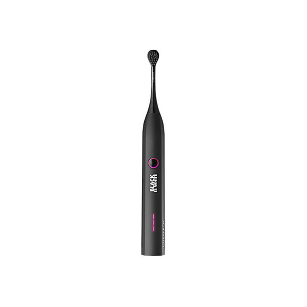 Curaprox Black Is White Hydrosonic Toothbrush " Teeth Whitening And Gum Care UltraGentle Cleaning With Carbon Brush Heads Set With Charger And Travel Case