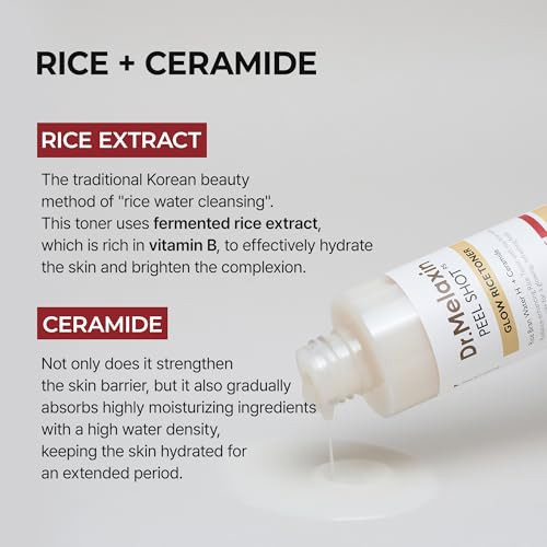 Dr.Melaxin Peel Shot Glow Rice Toner Hydrated Skin Cleansing Skin Korean Skin Care 200Ml