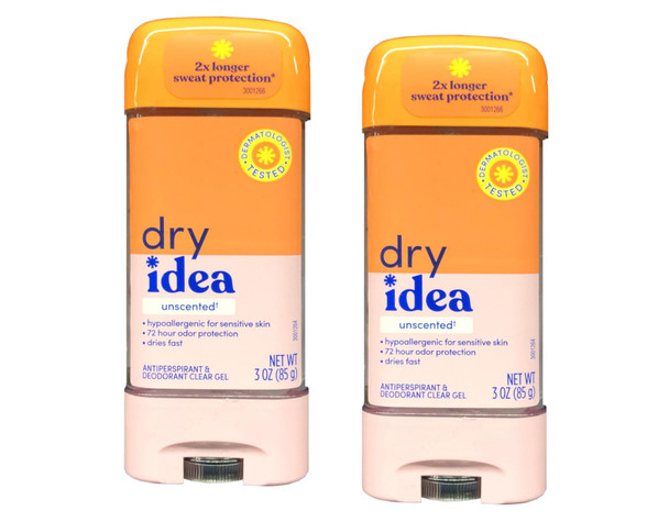 Dry Idea Clear Gel Antiperspirant/Deodorant Unscented 3 Oz 2 Pk
