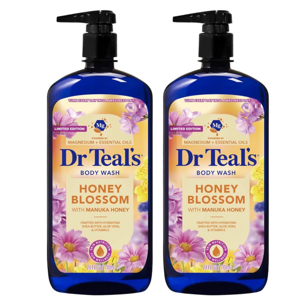 Dr Teal'S Honey Blossom Body Wash With Manuka Honey Magnesium And Essential Oils Limited Edition 24 Fl Oz 2 Pack
