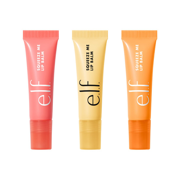 E.L.F. Squeeze Me Lip Balm Trio Includes Strawberry Vanilla Frosting and Peach Moisturizing Lip Balm For A Sheer Tint Of Color Vegan and CrueltyFree
